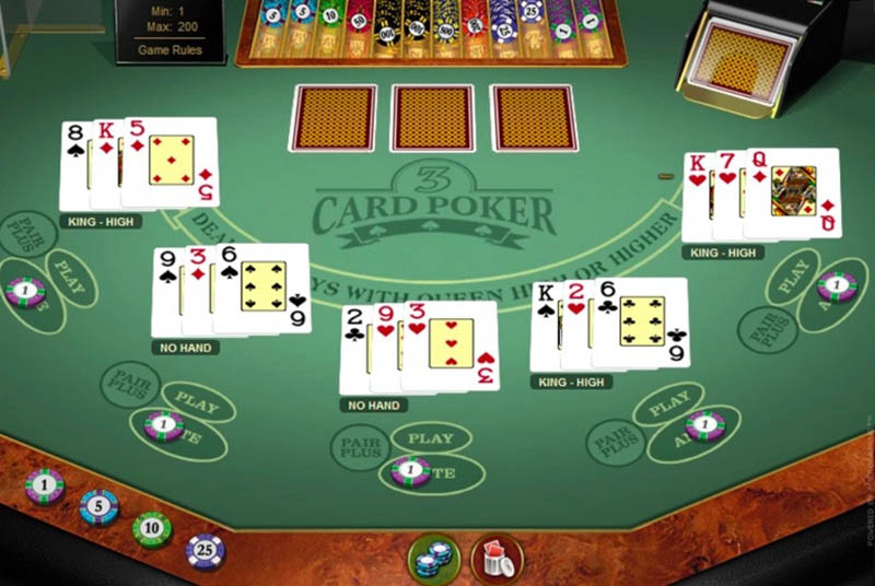 Mỗi người chơi Poker 3 lá sẽ được chia tổng số 3 lá bài